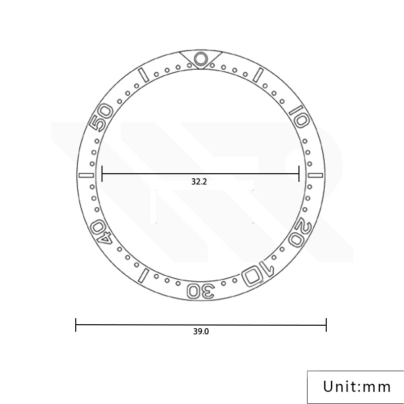 Diver Aluminium Flat Bezel Insert for SRP Turtle Seiko Mod