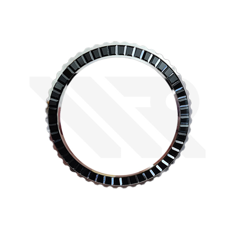 Black Cubic Zirconia Bezel for SKX / SRPD: Stainless Steel