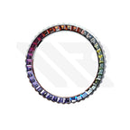 Rainbow Cubic Zirconia Bezel for SKX / SRPD: Stainless Steel