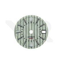 Afbeelding in Gallery-weergave laden, Geneva Stripes GMT Dial for Seiko NH34 Mod: Champagne Dial Silver Indices
