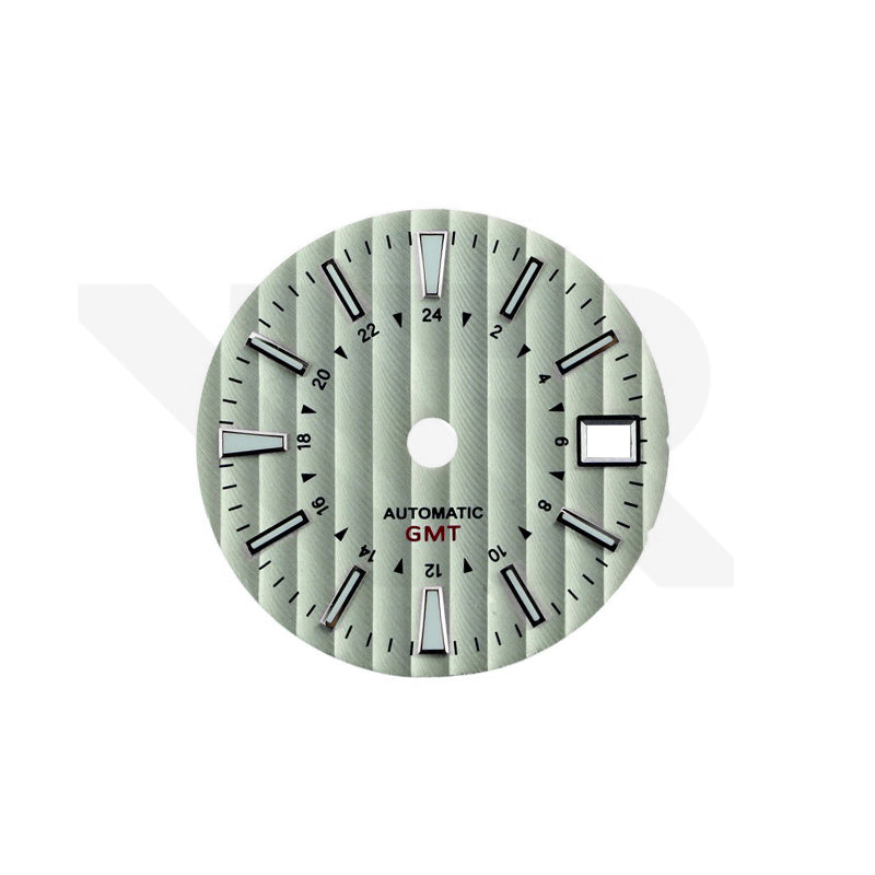 Geneva Stripes GMT Dial for Seiko NH34 Mod: Champagne Dial Silver Indices