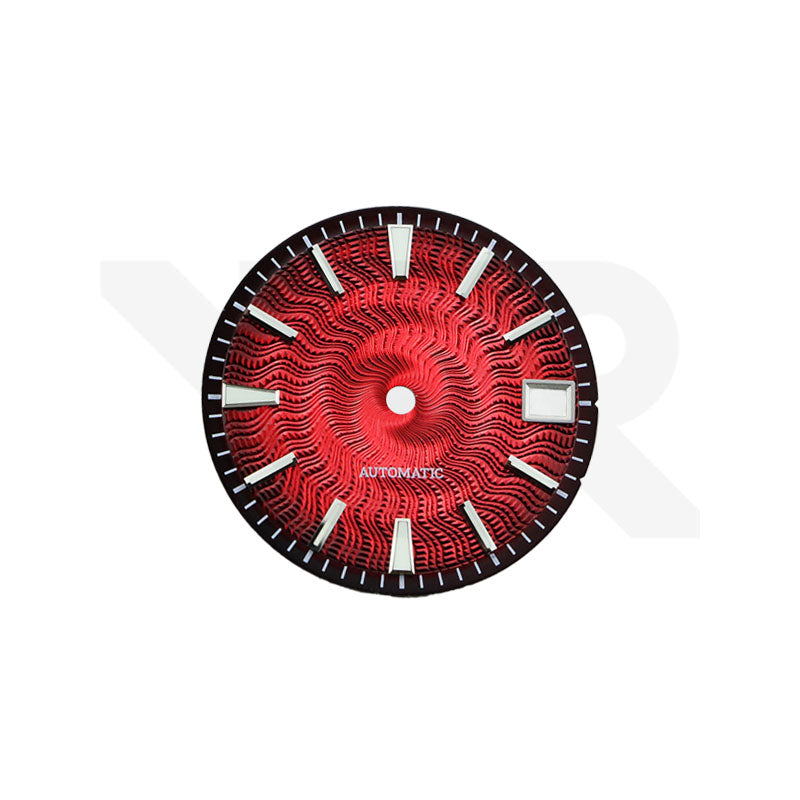 Zifferblatt aus Kohlefaser für Seiko Mod - Silberne arabische Indizes