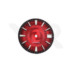 Zifferblatt aus Kohlefaser für Seiko Mod - Silberne arabische Indizes