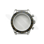 Stainless Steel Seikona Case Set for Daytona Seiko Mod: Black Ceramic Bezel Gold Index