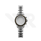 Stainless Steel Seikona Case Set for Daytona Seiko Mod: Black Ceramic Bezel Gold Index