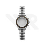 Stainless Steel Seikona Case Set for Daytona Seiko Mod: Black Ceramic Bezel Rose Gold Index