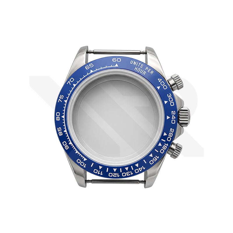 Stainless Steel Seikona Case Set for Daytona Seiko Mod: Blue Ceramic Bezel