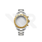 Stainless Steel Seikona Case Set for Daytona Seiko Mod: Stainless Steel Bezel Two-Tone Gold