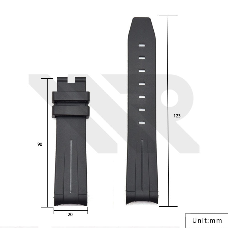 Curved End Silicon Strap for SKX Nautilus Mod - Green