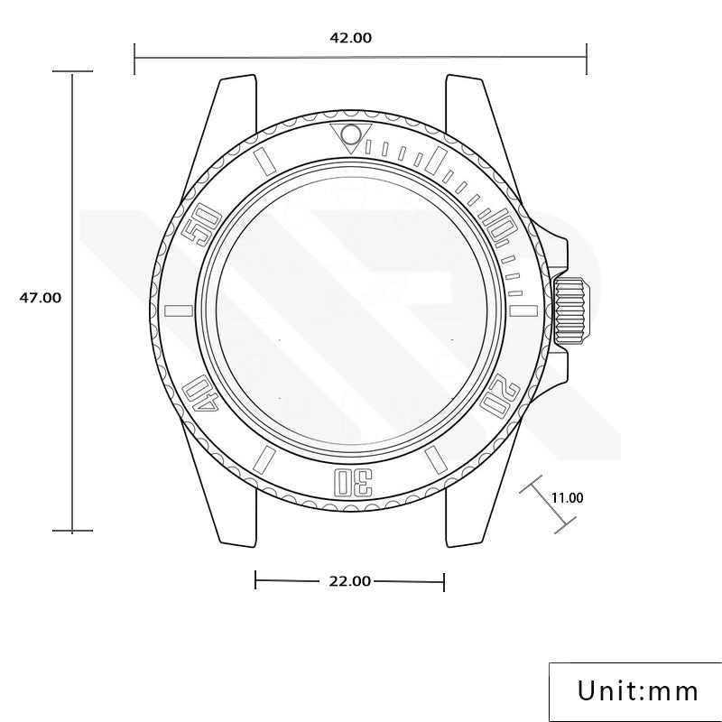 GMT Oyster Style Sandblasted Case Set for Seiko Mod: Silver
