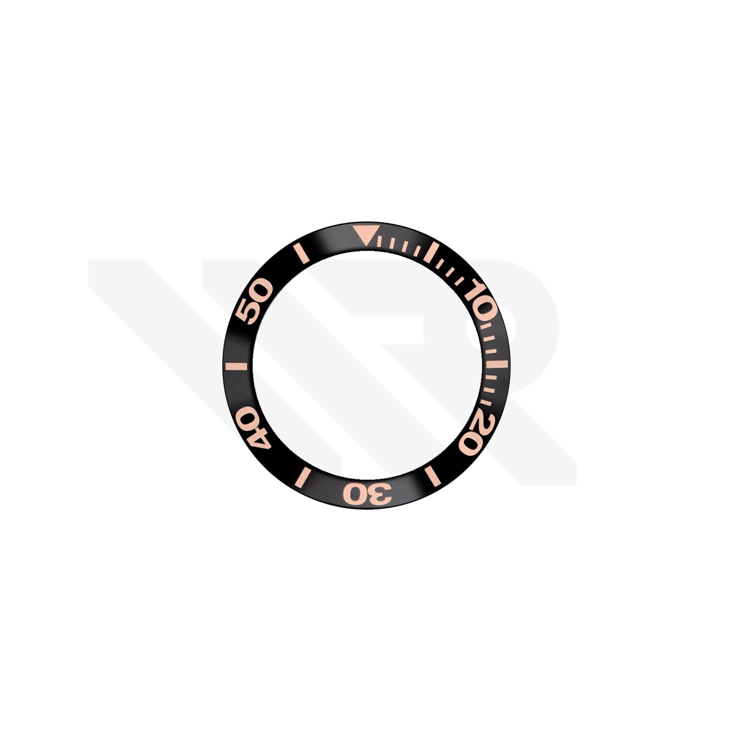 Replacement Mineral Bezel Ring Compatible with Tissot Seastar 1000 T120210A (Black/Rose Gold)