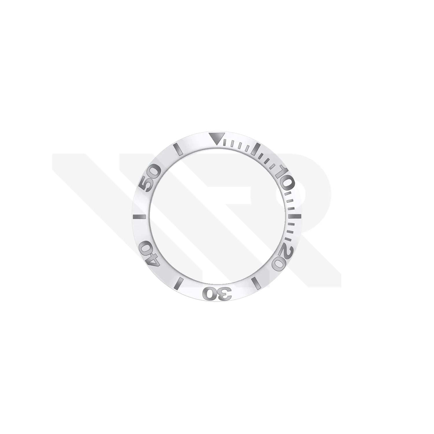 Replacement Mineral Bezel Ring Compatible with Tissot Seastar 1000 T120210A (White/Silver Gold)
