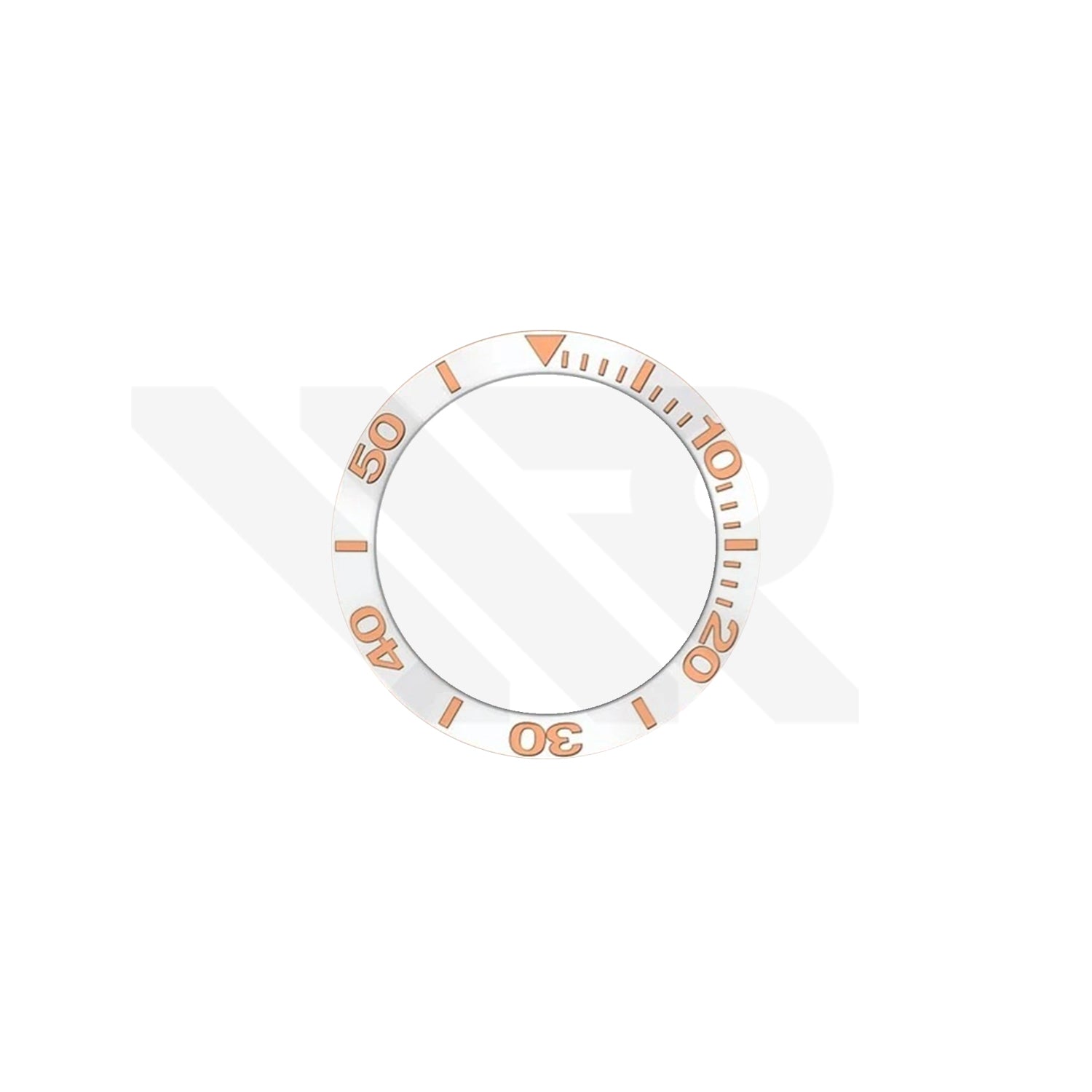 Replacement Mineral Bezel Ring Compatible with Tissot Seastar 1000 T120210A (White/Rose Gold)