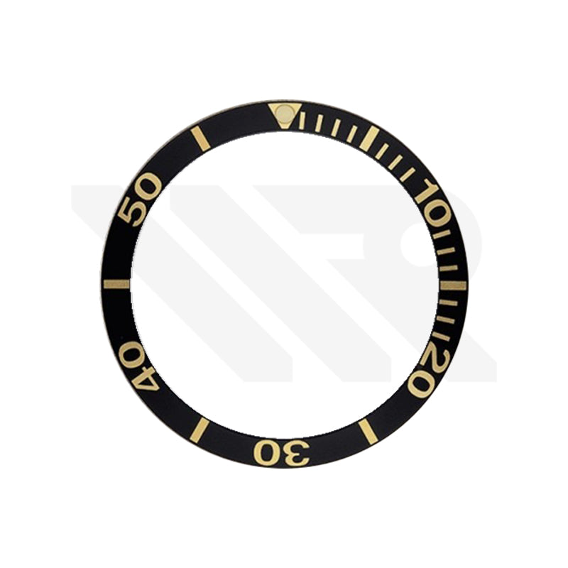 Replacement Aluminium Bezel Ring Compatible with Tissot Seastar 1000 T120417A (Black-Gold)