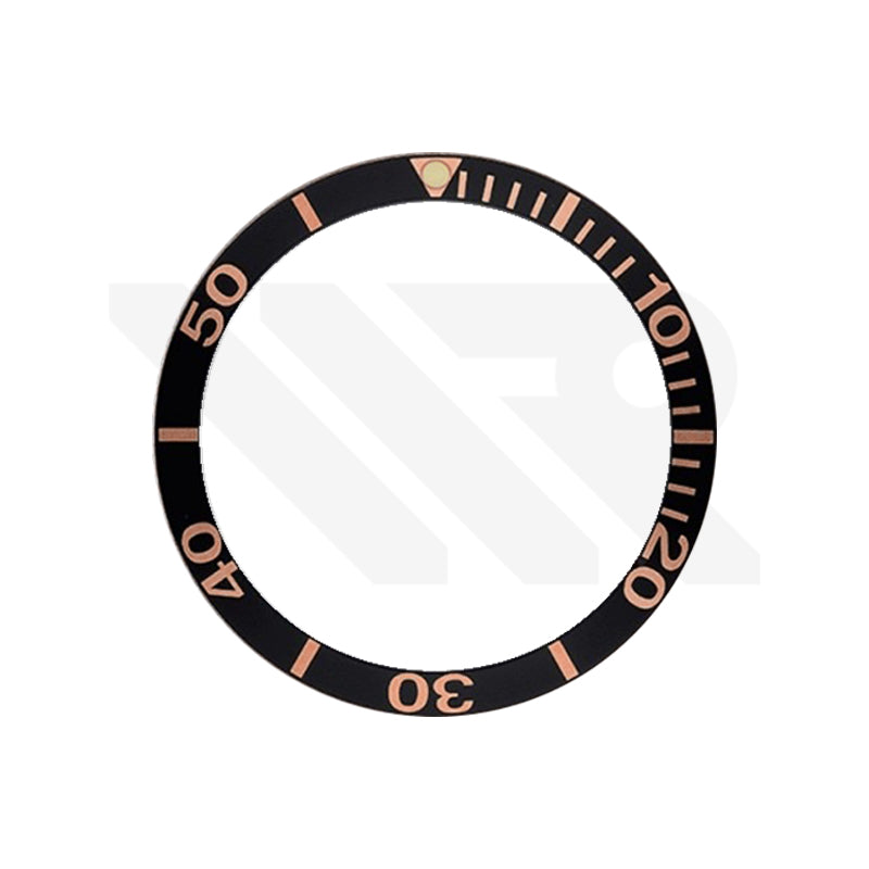 Replacement Aluminium Bezel Ring Compatible with Tissot Seastar 1000 T120417A (Black-Rose Gold)