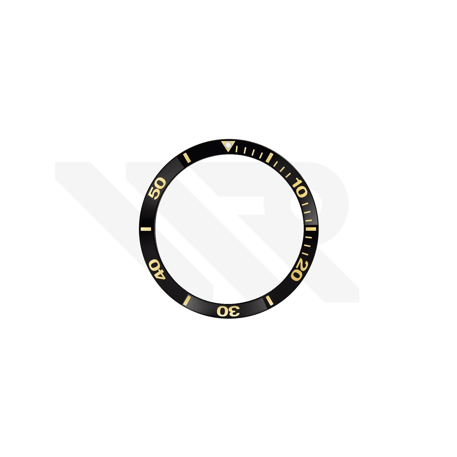 Replacement Mineral Bezel Ring Compatible with Tissot Seastar 1000 T120807A : Black/Gold