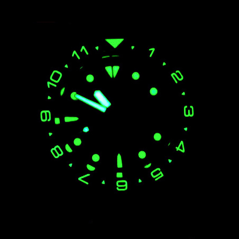 Dual Time Ceramic Sloped Bezel Insert for SKX/SRPD - Black with C3 Lume
