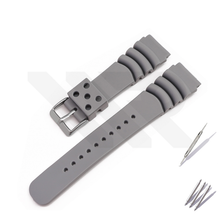 Load image into Gallery viewer, GL381 Style Rubber Strap  for SKX/SRPD - Grey (Silver Buckle)
