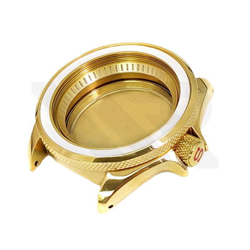 SKX Polished Case Set for Seiko Mod: Gold (3 o'clock)