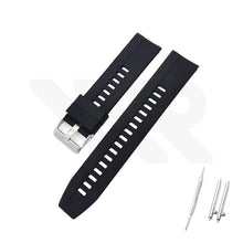 Load image into Gallery viewer, Curved End Silicon Strap for SKX Nautilus Mod - Black
