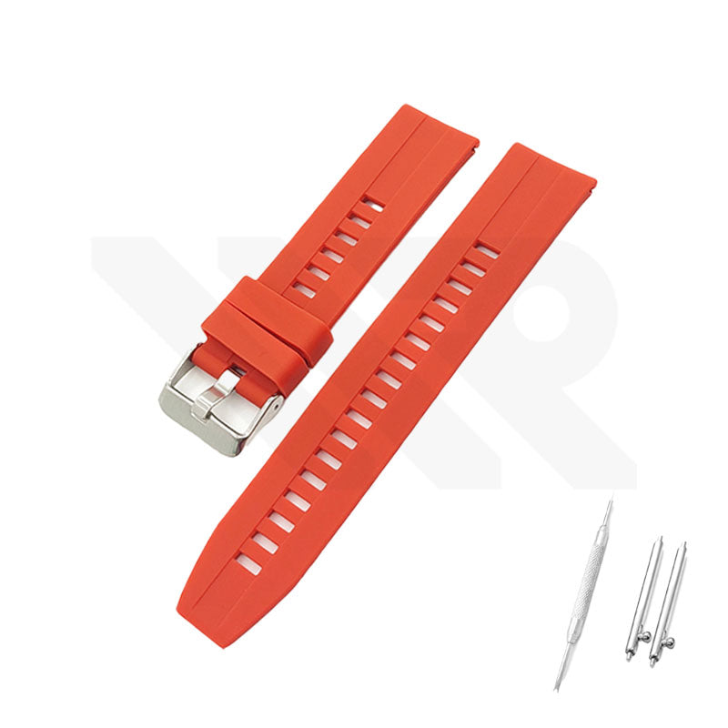 Curved End Silicon Strap for SKX Nautilus Mod - Red