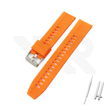 Load image into Gallery viewer, Curved End Silicon Strap for SKX Nautilus Mod - Orange
