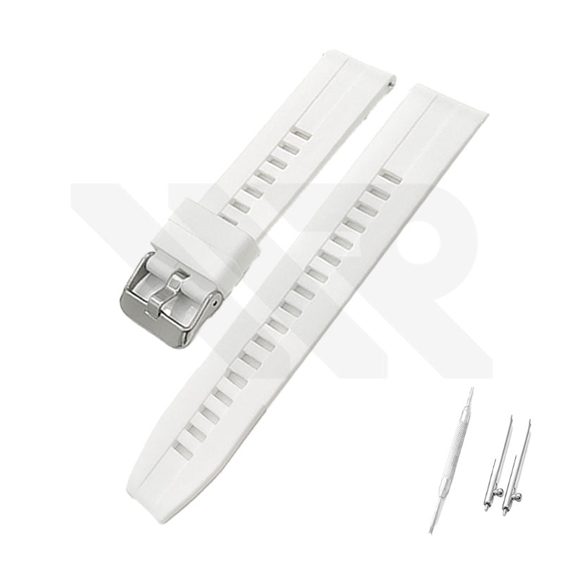 Curved End Silicon Strap for SKX Nautilus Mod - White