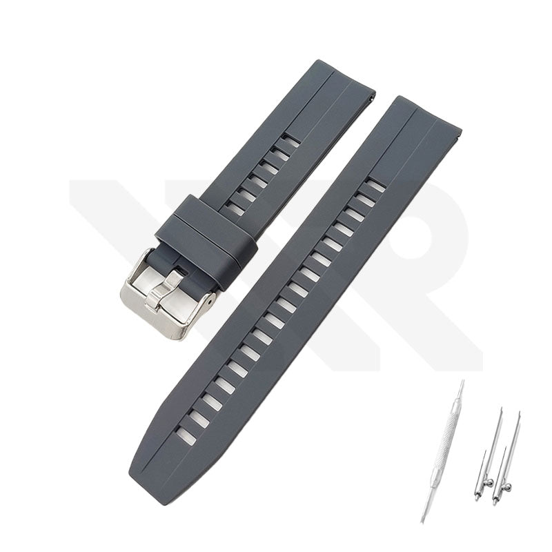 Curved End Silicon Strap for SKX Nautilus Mod - Grey