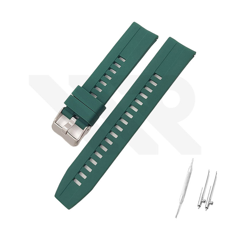 Curved End Silicon Strap for SKX Nautilus Mod - Green