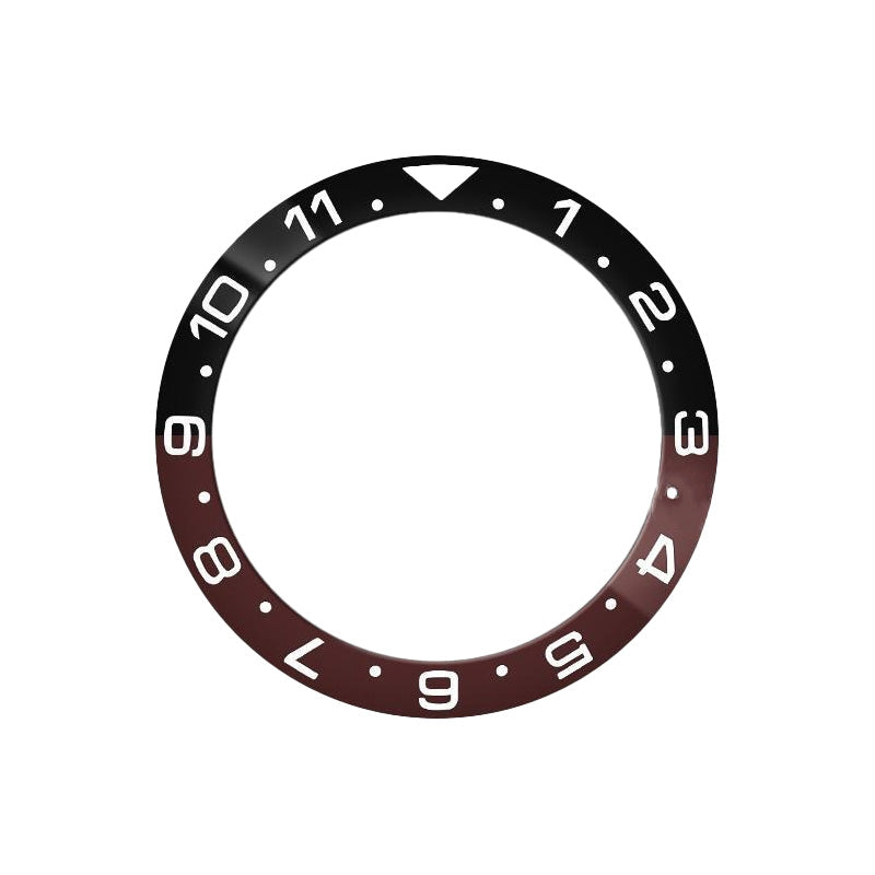 Dual Time Ceramic Sloped Bezel Insert for SKX/SRPD - Black/Coffee