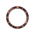 Dual Time Ceramic Sloped Bezel Insert for SKX/SRPD - Coffee (Rose Gold Numbers)