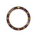 Dual Time Ceramic Sloped Bezel Insert for SKX/SRPD - Coffee (Gold Numbers)