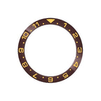 Dual Time Ceramic Sloped Bezel Insert for SKX/SRPD - Coffee (Gold Numbers)