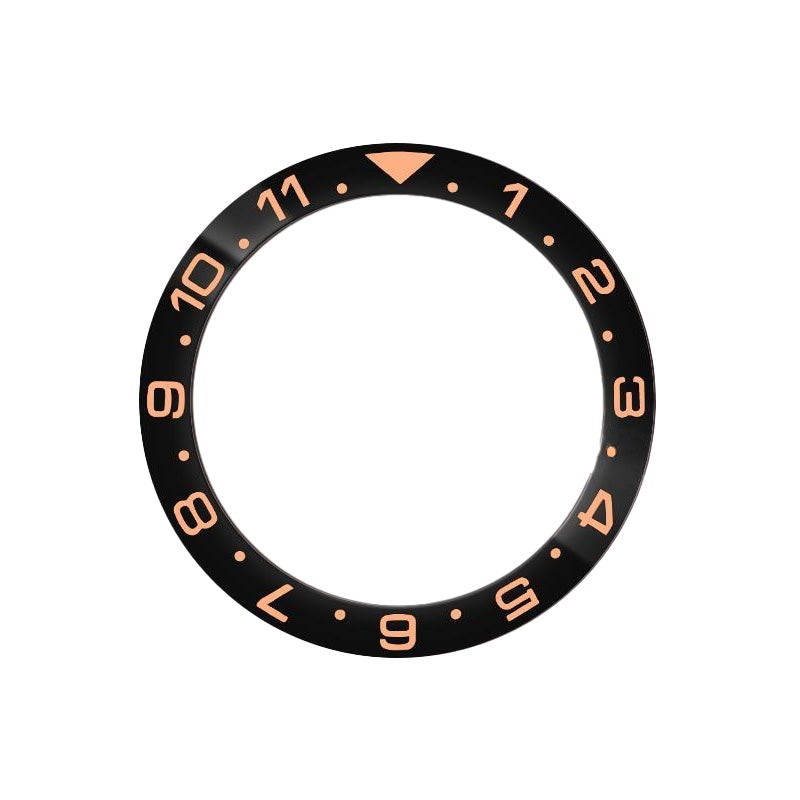 Dual Time Ceramic Sloped Bezel Insert for SKX/SRPD - Black (Rose Gold)