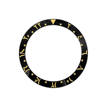 Load image into Gallery viewer, Arabic Style Ceramic Sloped Bezel Insert for SKX/SRPD - Black/Gold
