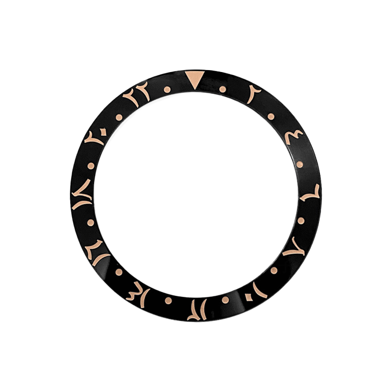 Arabic Style Ceramic Sloped Bezel Insert for SKX/SRPD - Black/Rose