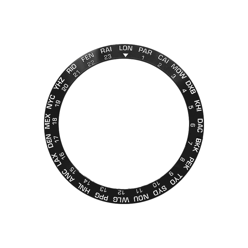 World Time GMT Ceramic Sloped Bezel Insert for SKX/SRPD - Black/White