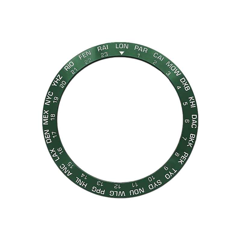 World Time GMT Ceramic Sloped Bezel Insert for SKX/SRPD - Green/White