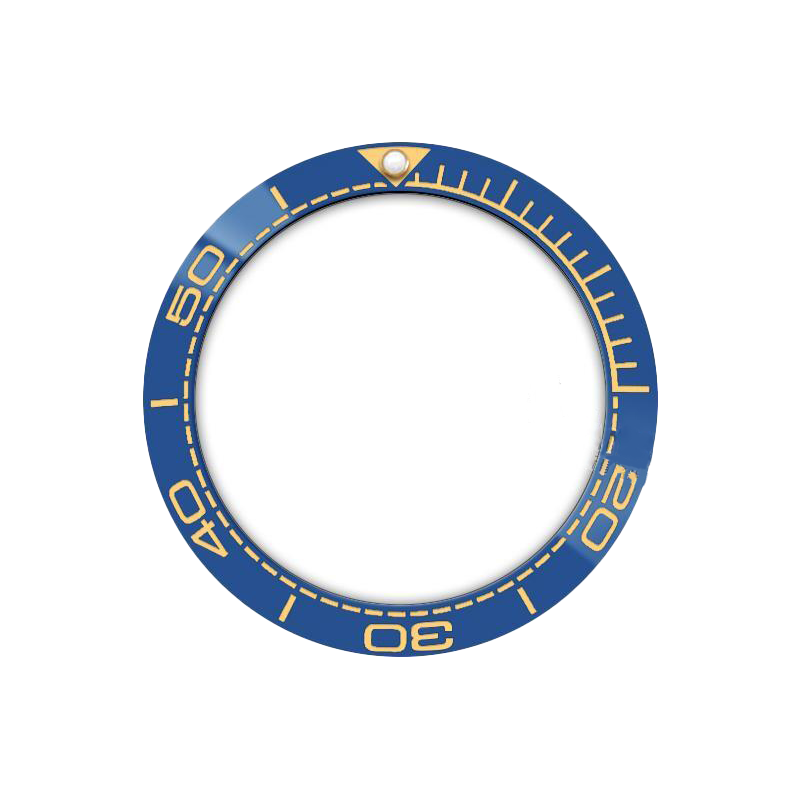 SMP Style Ceramic Sloped Bezel Insert for SKX/SRPD - Blue/Gold