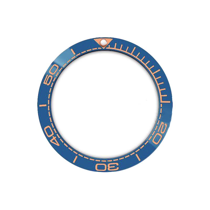 SMP Style Ceramic Sloped Bezel Insert for SKX/SRPD - Blue/Rose Gold