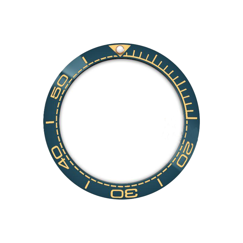 SMP Style Ceramic Sloped Bezel Insert for SKX/SRPD - Sapphire Blue/Gold