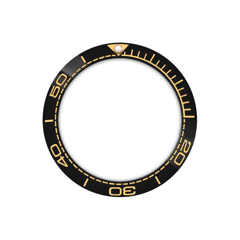 SMP Style Ceramic Sloped Bezel Insert for SKX/SRPD Black/Gold