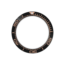 Load image into Gallery viewer, SMP Style Ceramic Sloped Bezel Insert for SKX/SRPD - Black/Rose Gold
