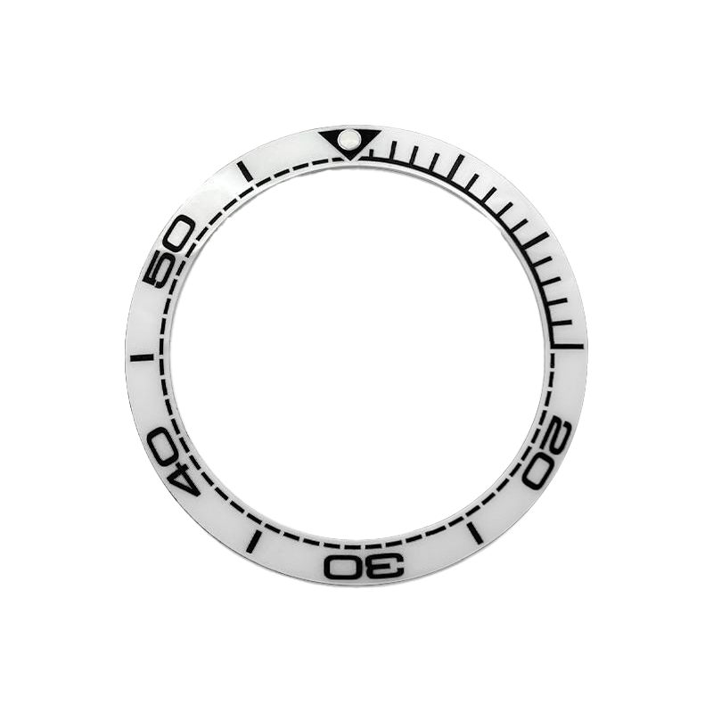 SMP Style Ceramic Sloped Bezel Insert for SKX/SRPD - White/Black