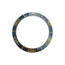 Load image into Gallery viewer, Seamaster Ceramic Sloped Bezel Insert for SKX/SRPD - Blue/Gold
