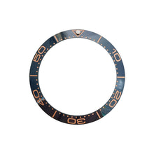 Load image into Gallery viewer, Seamaster Ceramic Sloped Bezel Insert for SKX/SRPD - Blue/Rose Gold
