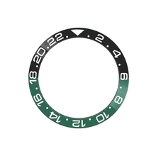 Load image into Gallery viewer, GMT-24 Ceramic Sloped Bezel Insert for SKX/SRPD - Black/Green (White Numbers)
