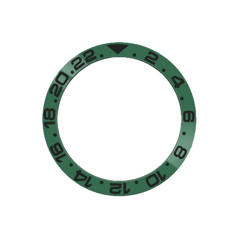 GMT-24 Ceramic Sloped Bezel Insert for SKX/SRPD - Green (Black Numbers)