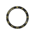 GMT-24 Ceramic Sloped Bezel Insert for SKX/SRPD - Black (Gold Numbers)