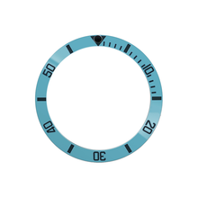 Load image into Gallery viewer, SUB Ceramic Sloped Bezel Insert for SKX/SRPD - Icy Blue with Black Markers/Black Pip
